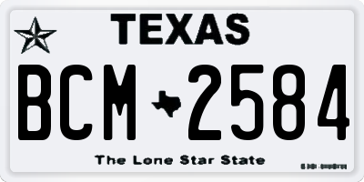 TX license plate BCM2584