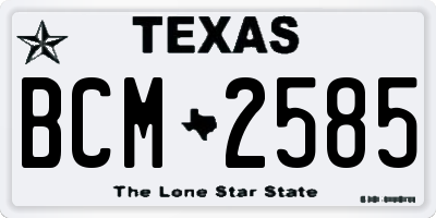 TX license plate BCM2585