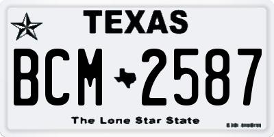 TX license plate BCM2587