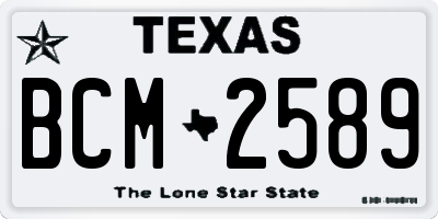 TX license plate BCM2589