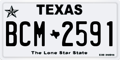 TX license plate BCM2591