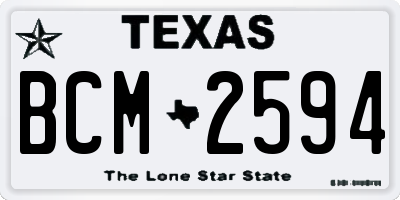 TX license plate BCM2594