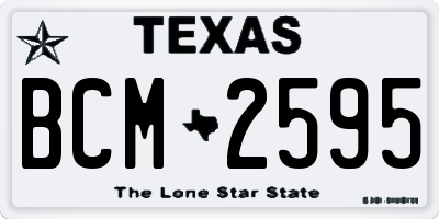 TX license plate BCM2595