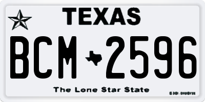 TX license plate BCM2596