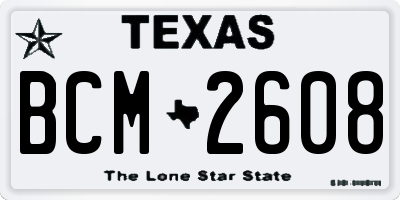 TX license plate BCM2608