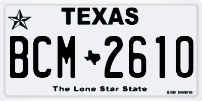 TX license plate BCM2610