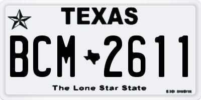 TX license plate BCM2611