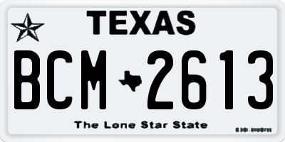 TX license plate BCM2613