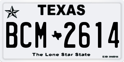 TX license plate BCM2614