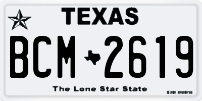 TX license plate BCM2619