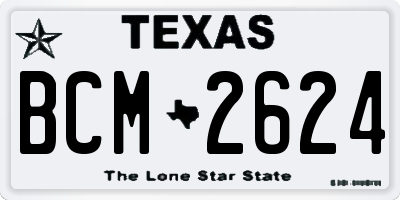 TX license plate BCM2624