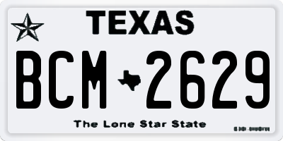 TX license plate BCM2629
