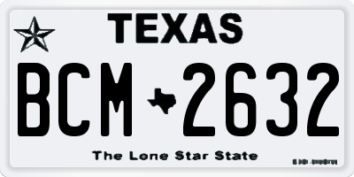 TX license plate BCM2632