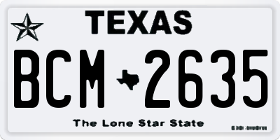 TX license plate BCM2635