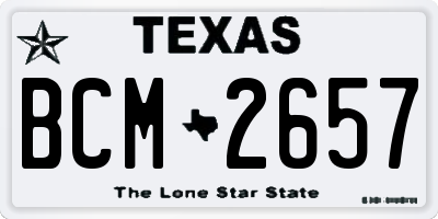 TX license plate BCM2657