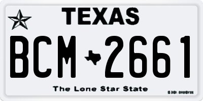 TX license plate BCM2661