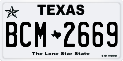 TX license plate BCM2669