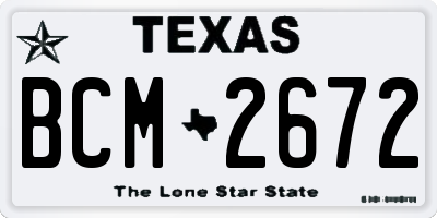 TX license plate BCM2672