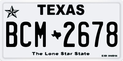 TX license plate BCM2678