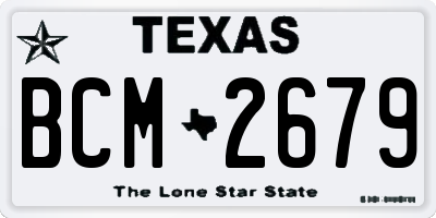 TX license plate BCM2679