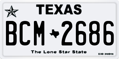 TX license plate BCM2686