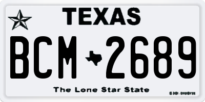 TX license plate BCM2689