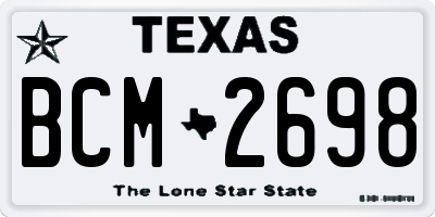 TX license plate BCM2698