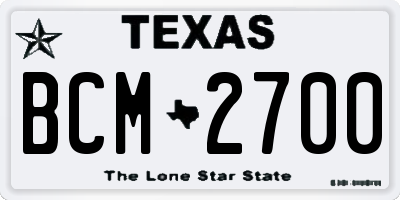 TX license plate BCM2700