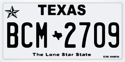 TX license plate BCM2709