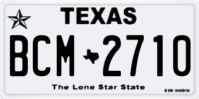 TX license plate BCM2710