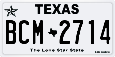 TX license plate BCM2714
