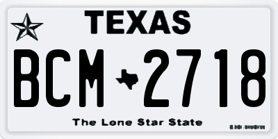 TX license plate BCM2718