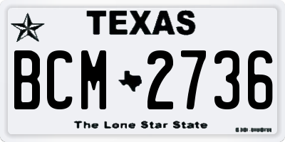 TX license plate BCM2736