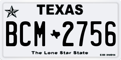 TX license plate BCM2756