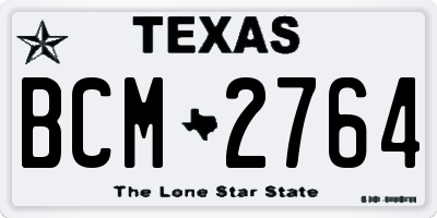 TX license plate BCM2764