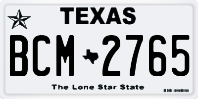TX license plate BCM2765