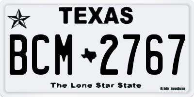 TX license plate BCM2767