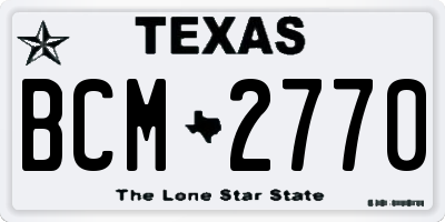 TX license plate BCM2770