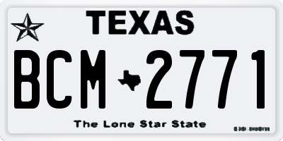 TX license plate BCM2771