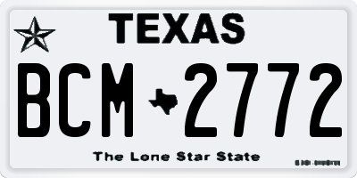 TX license plate BCM2772