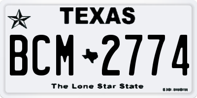 TX license plate BCM2774