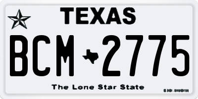 TX license plate BCM2775