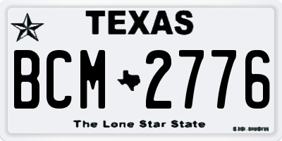 TX license plate BCM2776