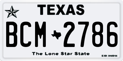 TX license plate BCM2786