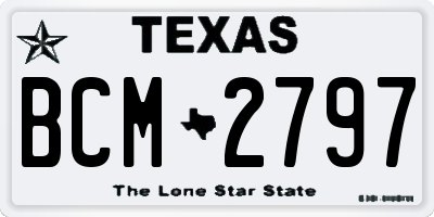 TX license plate BCM2797