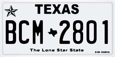 TX license plate BCM2801