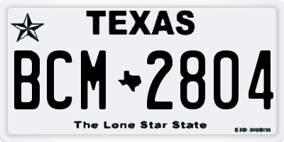 TX license plate BCM2804