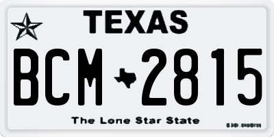 TX license plate BCM2815