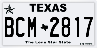 TX license plate BCM2817