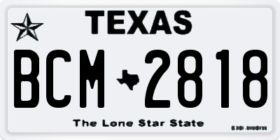 TX license plate BCM2818